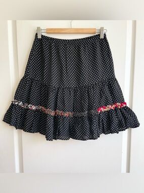 Vintage Marla Duran Polkadot Tiered Skirt Size XS Retro Pinup Twee Rockabilly